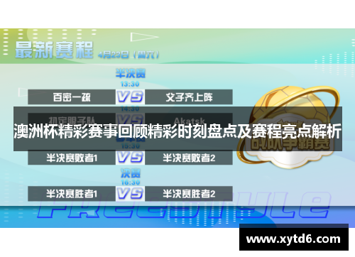 澳洲杯精彩赛事回顾精彩时刻盘点及赛程亮点解析